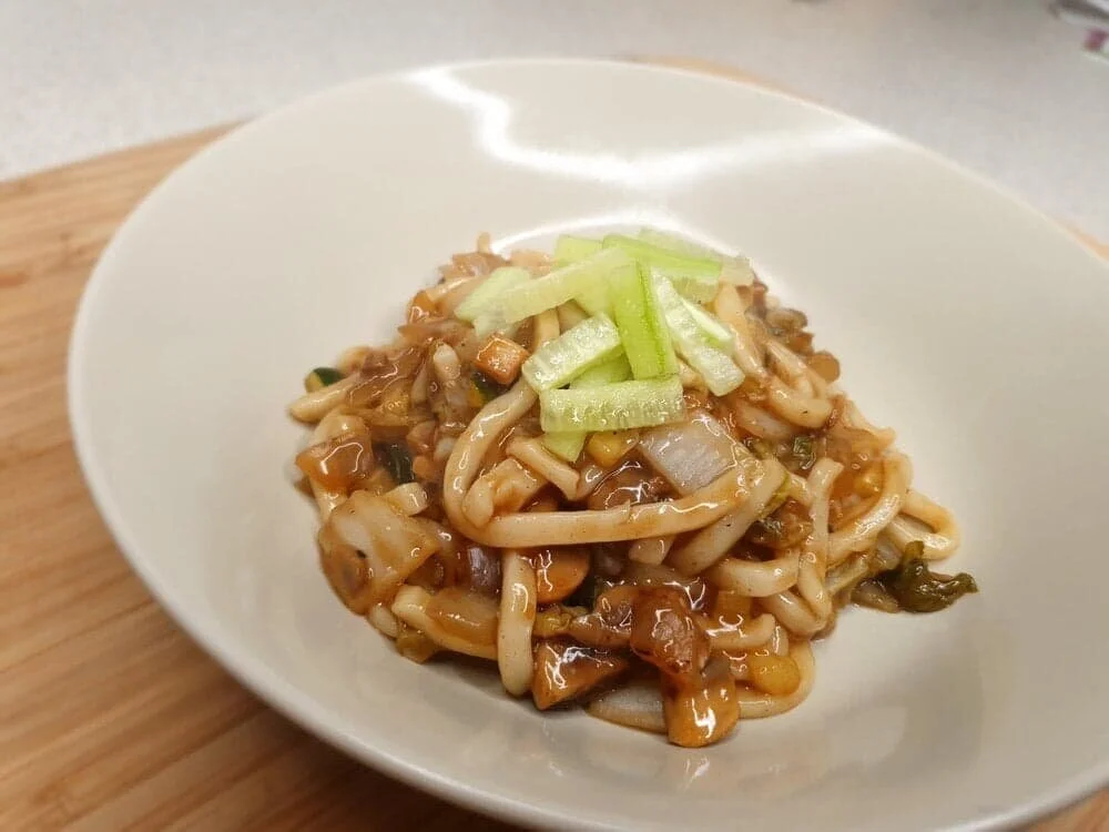 Vegan Jajangmyeon (Korean Black Bean Noodles)