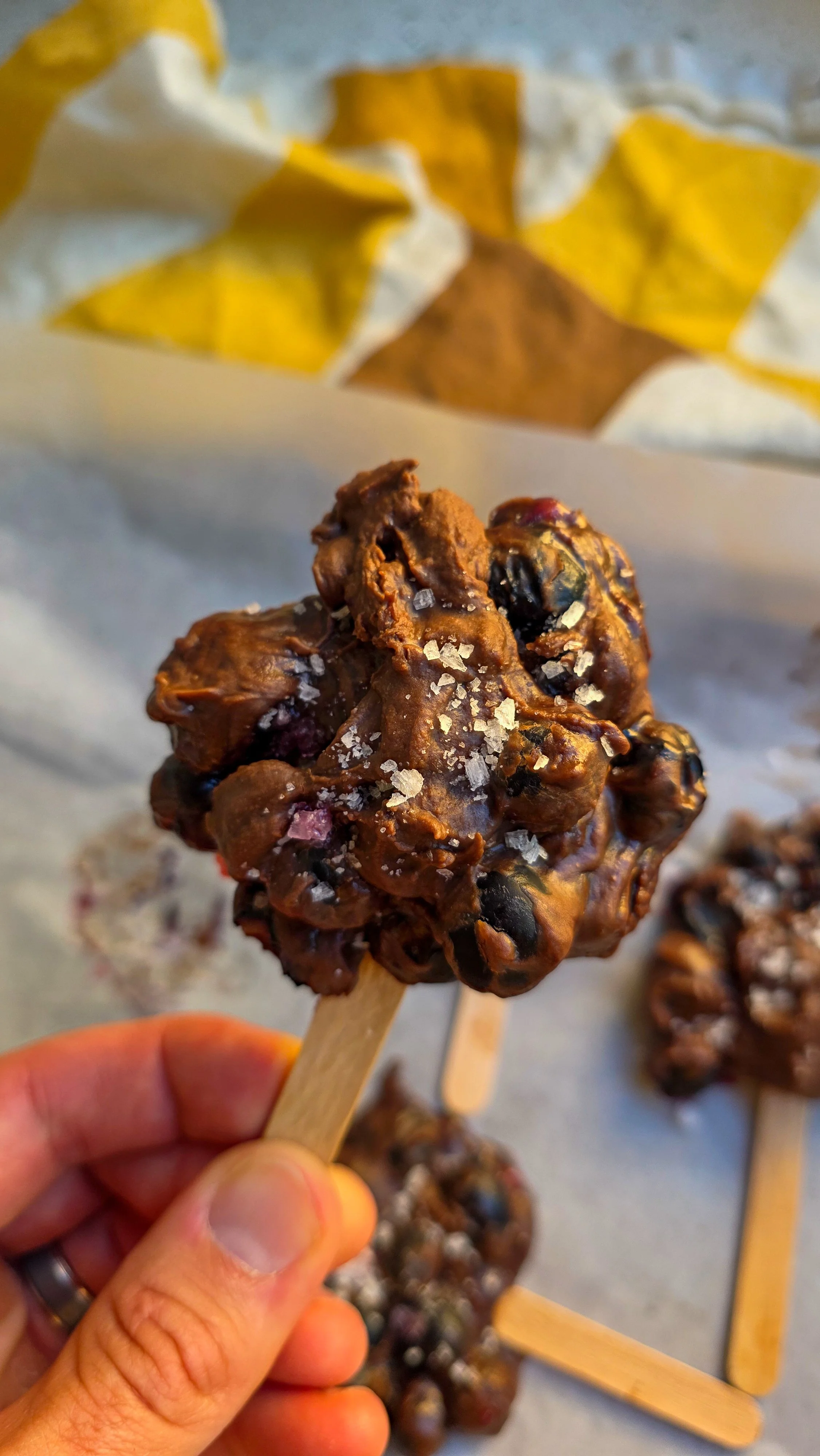 Frozen Chocolate Blueberry Clusters
