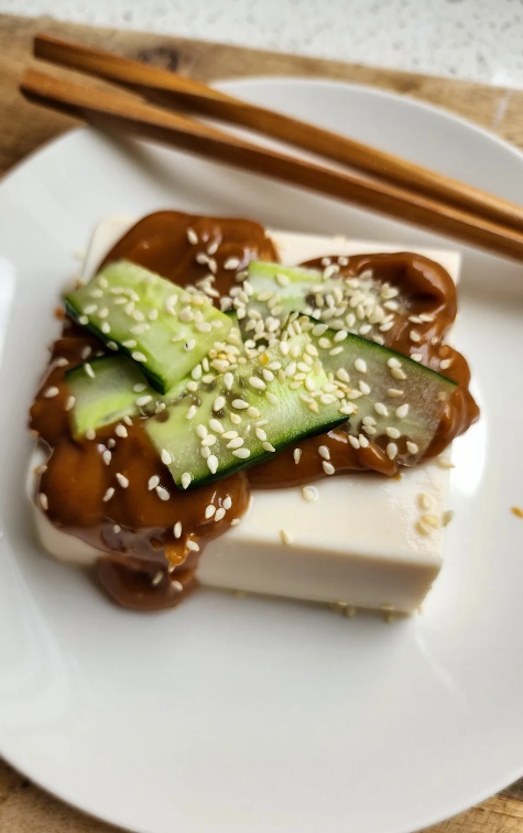 silken tofu with satay sauce