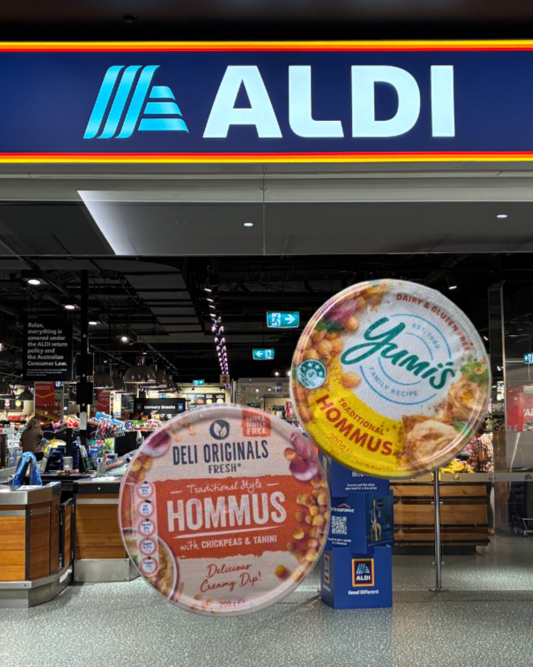 ALDI hommus and Yumis Hommus comparison