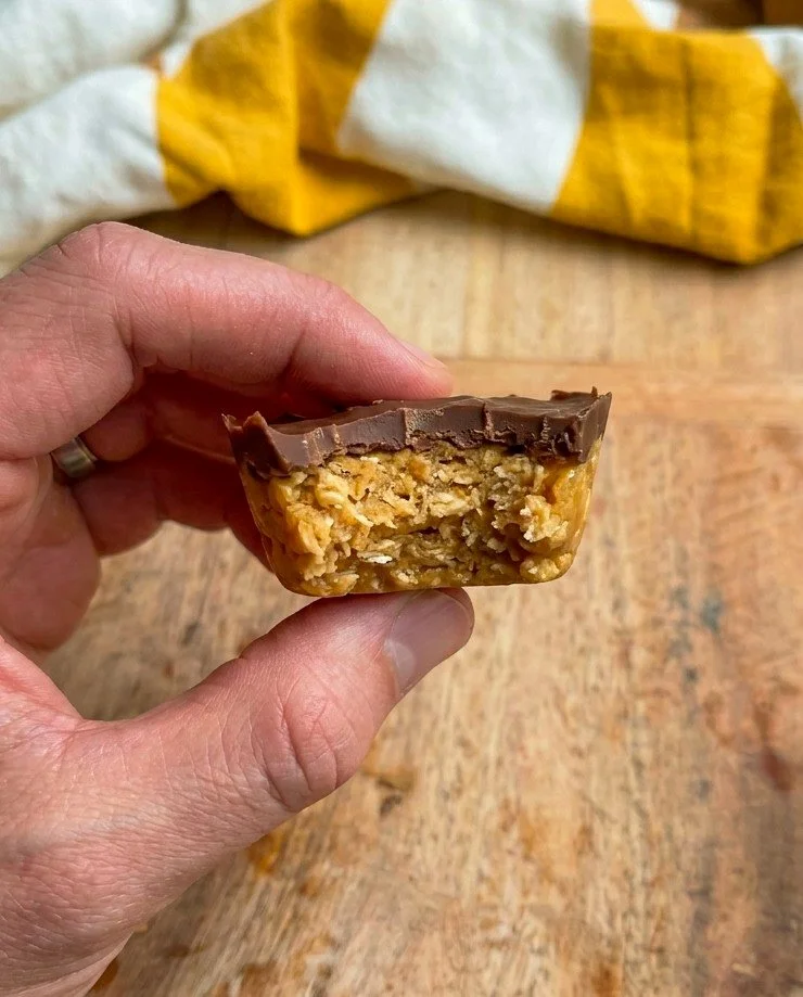 Protein Peanut Butter Cups Bite taken out of