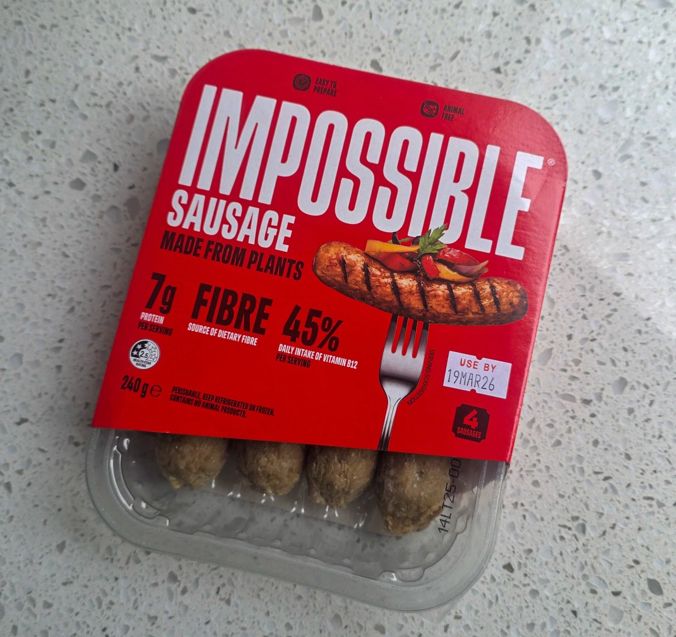Impossible sausage packaging