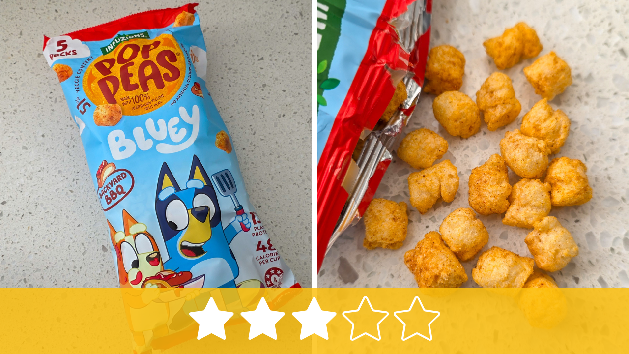 Bluey Backyard BBQ Poppeas snack with rating