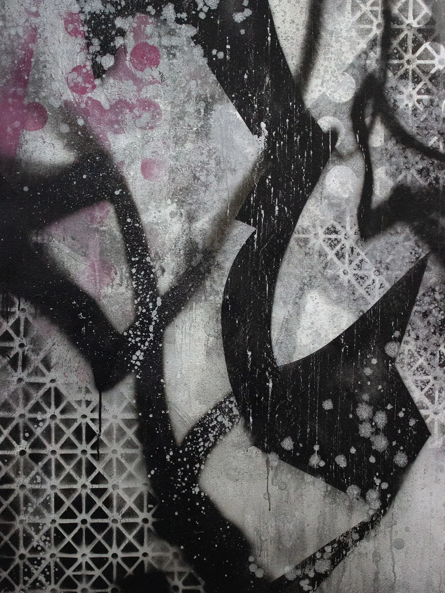 Night Study 1, 2023 - acrylic, oil, enamel on paper