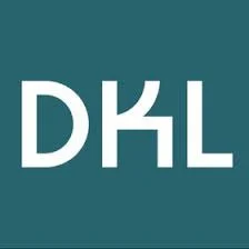DKL logo on a dark teal background