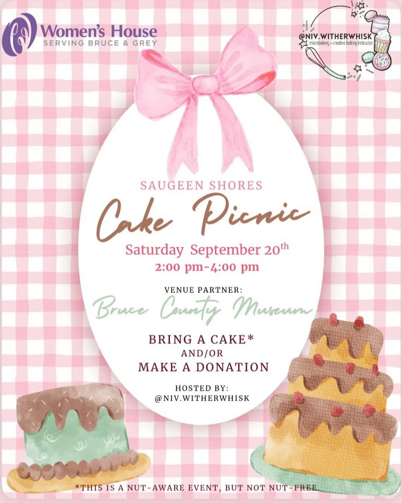 Join me for an afternoon of sweet treats, community, and giving back!

📅 Date: Saturday, September 20th
⏰ Time: 2:00 pm &ndash; 4:00 pm
📍 Venue: Bruce County Museum &amp; Cultural Centre

Whether you&rsquo;re a baker or a cake lover, we&rsquo;ve go