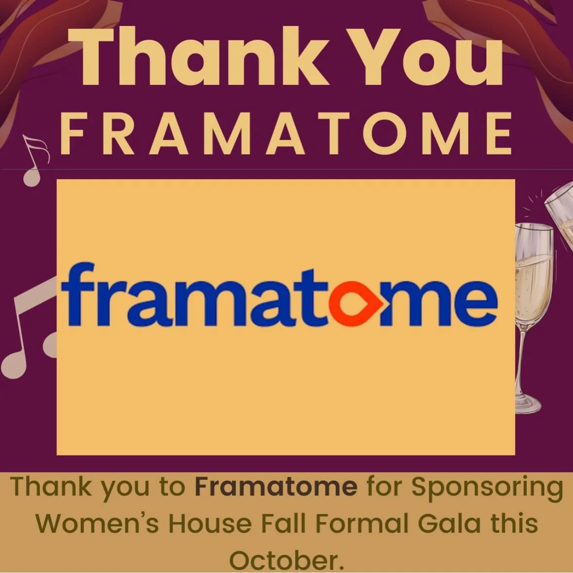 Big THANK YOU to @framatome_na for Sponsoring Women&rsquo;s House Serving Bruce &amp; Grey&rsquo;s Formal Fall Gala, Saturday October 18th. 

For Tickets, visit: 
https://www.canadahelps.org/en/charities/womens-house-serving-bruce-grey/events/womens-