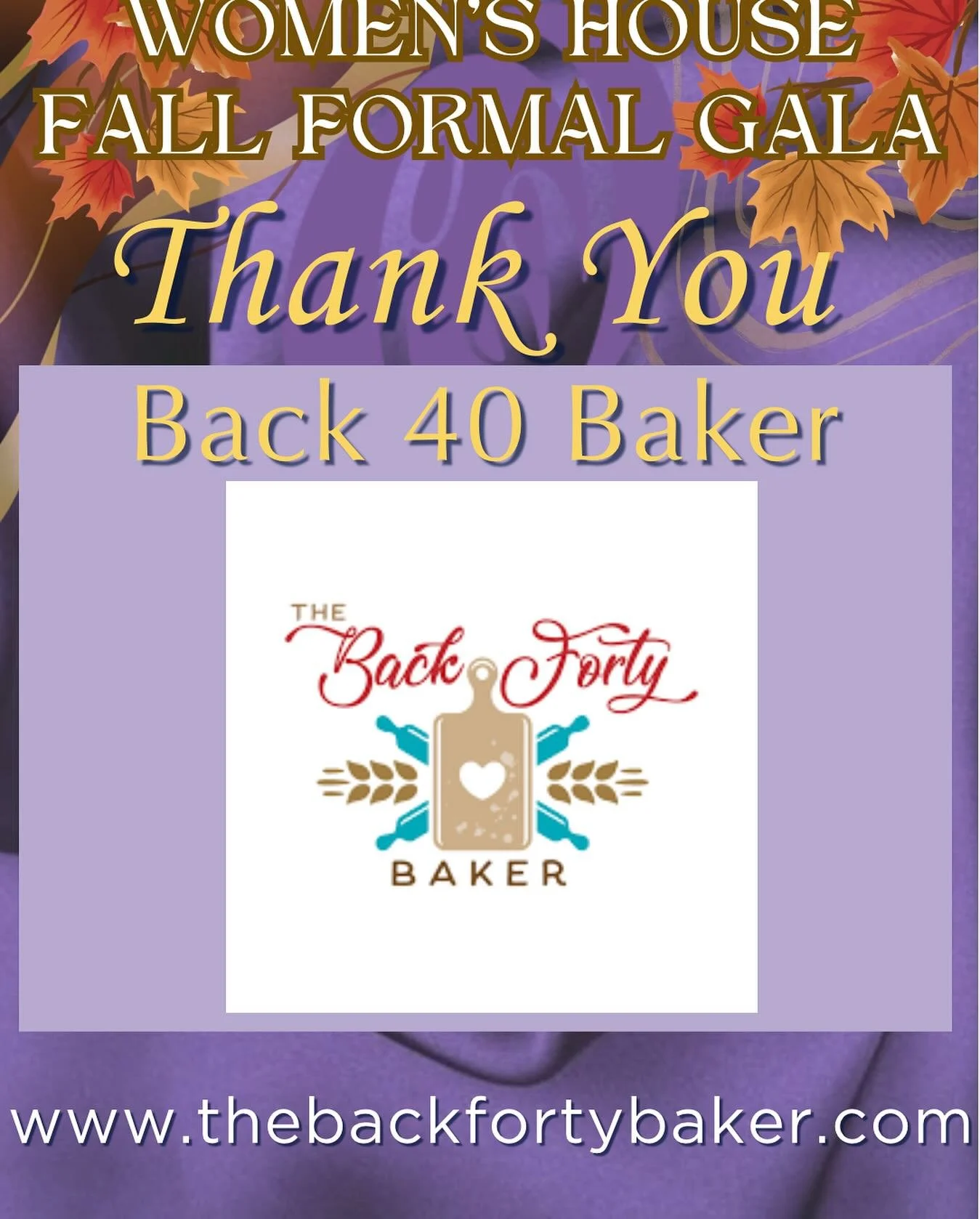 Thank you to @thebackfortybaker for generously donating their time and talent to our Fall Formal Gala Dinner, Saturday October 18th, at Lakeshore Recreational Center. 

Tickets still available: 

https://www.canadahelps.org/en/charities/womens-house-