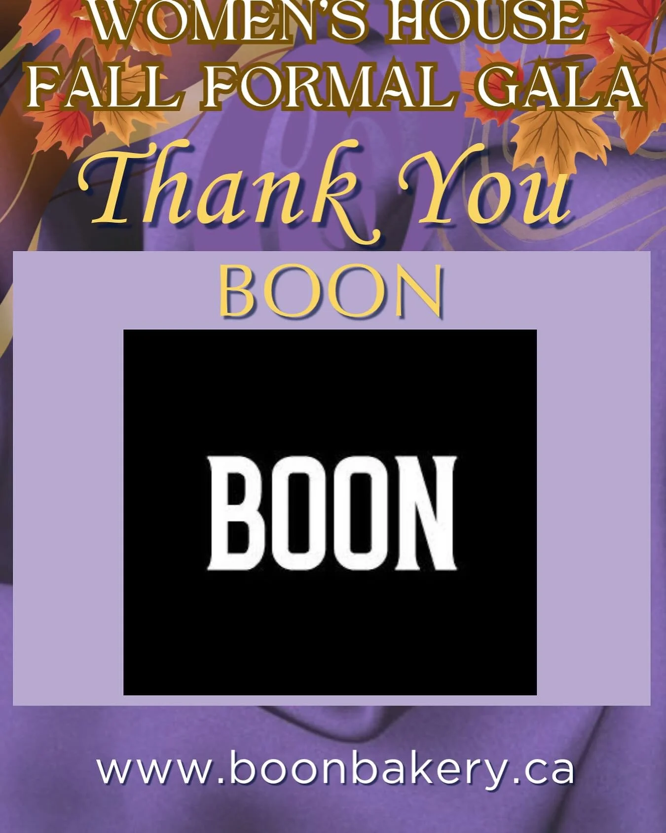 Thank you to @boonbakeryglutenfree for generously donating their time and talent to our Fall Formal Gala Dinner, Saturday October 18th, at Lakeshore Recreational Center. 

Tickets still available: 

https://www.canadahelps.org/en/charities/womens-hou