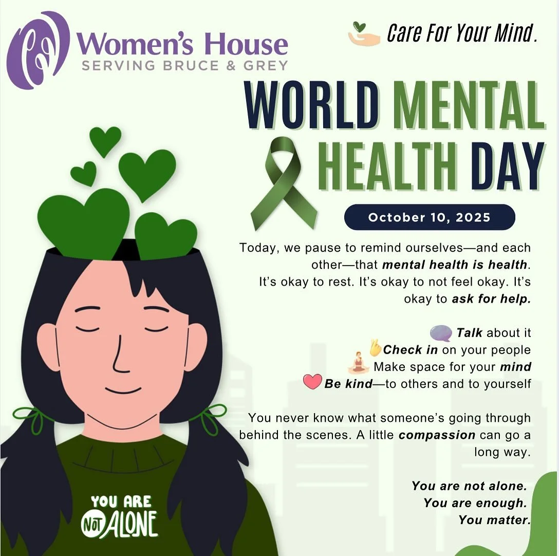 Be Kind to Yourself and Others 💜

#worldmentalhealthday❤️ #whsbg #womenshouse #kincardinestrong #brucecounty #brucegreycounty #bekind #careforyourmind