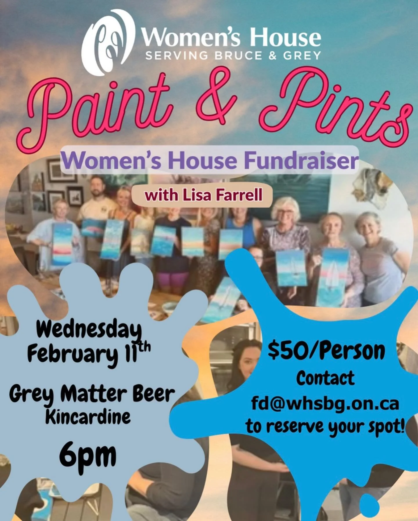 💜𝑾𝒐𝒎𝒆𝒏&rsquo;𝒔 𝑯𝒐𝒖𝒔𝒆 𝑺𝒆𝒓𝒗𝒊𝒏𝒈 𝑩𝒓𝒖𝒄𝒆 &amp; 𝑮𝒓𝒆𝒚 𝑭𝒖𝒏𝒅𝒓𝒂𝒊𝒔𝒆𝒓💜

Why not shake away some of that winter blues and come to our Paint &amp; Pints at Grey Matter Beer, here in Kincardine. 

These funds will help support 