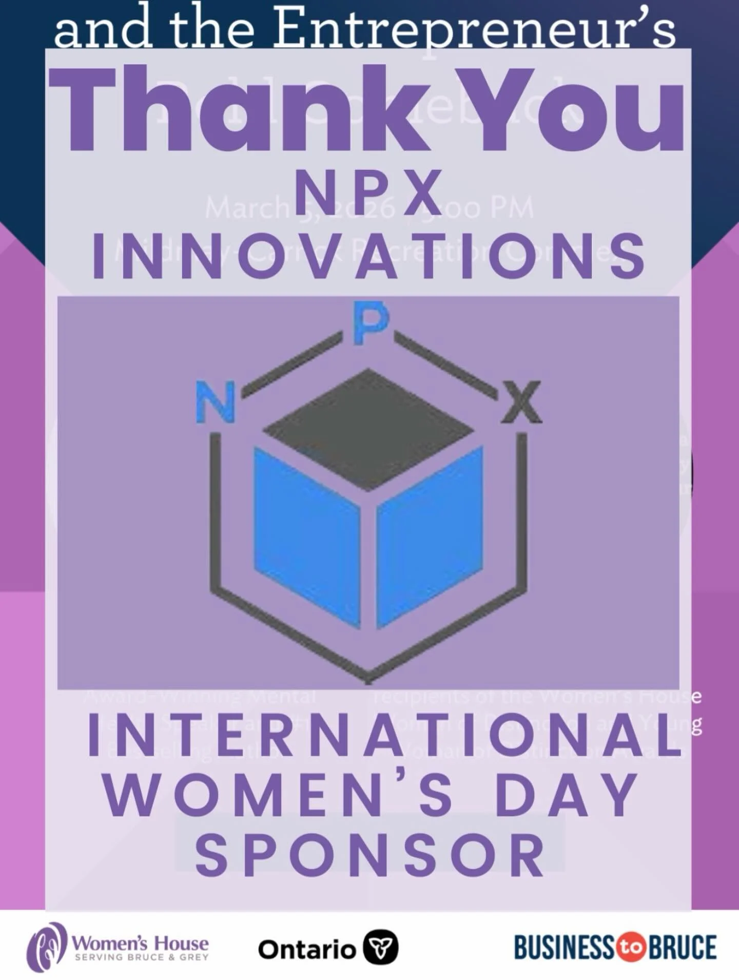 💜International Women&rsquo;s Day Celebration Sponsor💜

A Big THANK YOU to @npxinnovation for Sponsoring our online auction running all week for this event 🤗

Visit: https://auction.biddingforgood.com/auction/341833889 

#whsbg #womenshouse #npxinn
