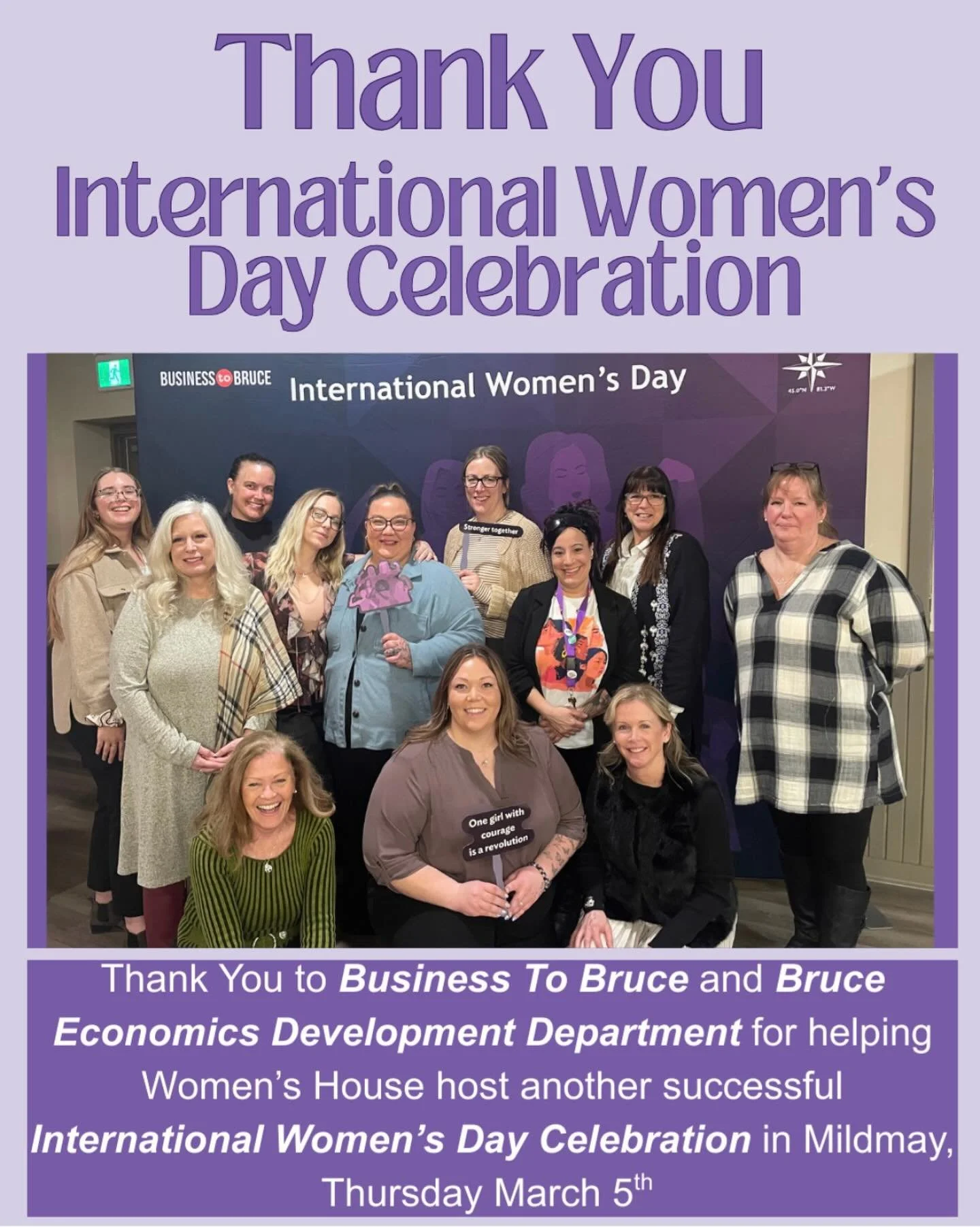 What an amazing celebration in Mildmay last night. Thank you to all who came out and supported this wonderful event. 

Thank you to @brucecountyeconomicdevelopment for helping Women&rsquo;s House host such an important cause 💜

#whsbg #womenshouse #
