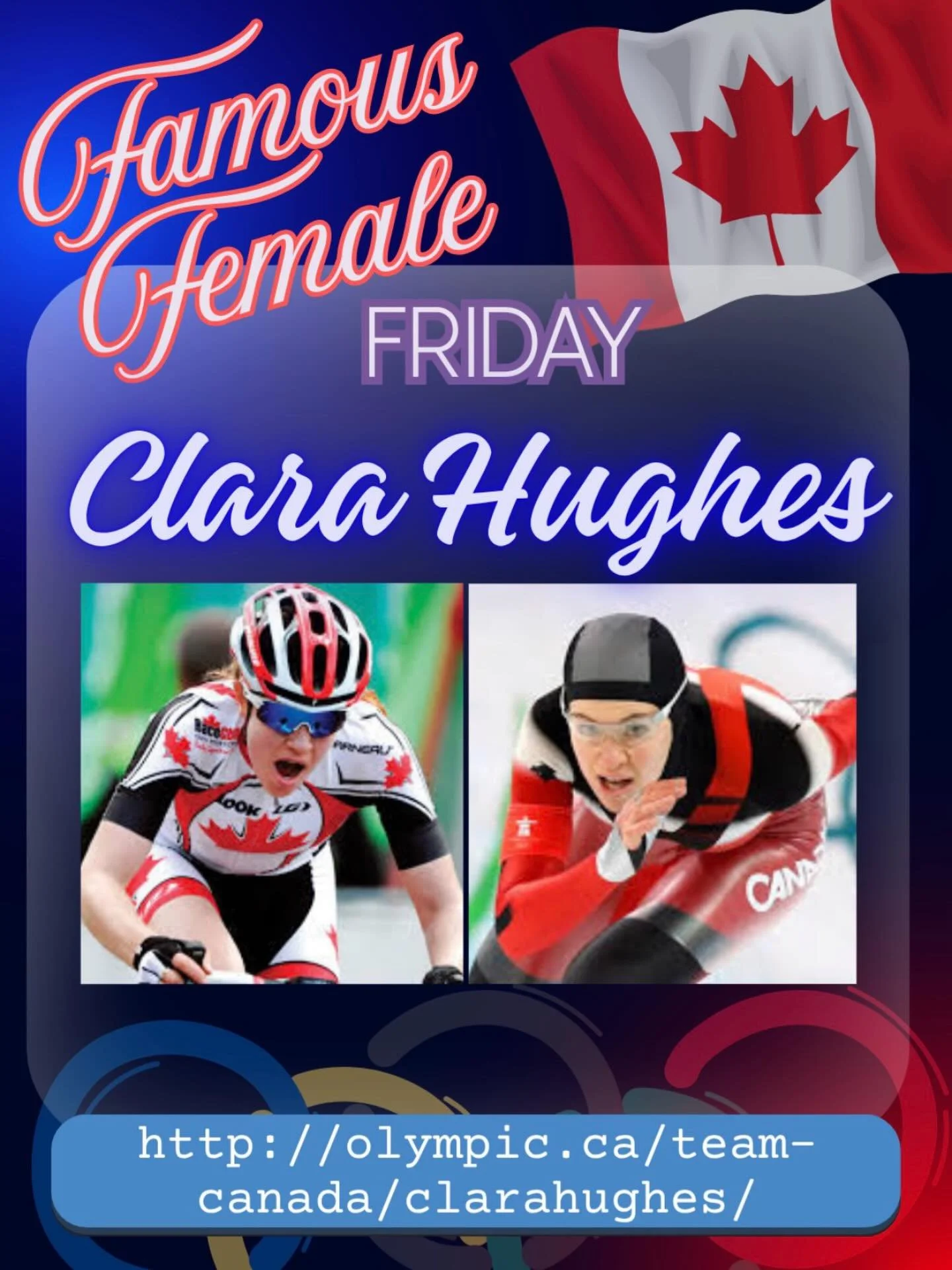 ✨𝐅𝐚𝐦𝐨𝐮𝐬 𝐅𝐞𝐦𝐚𝐥𝐞 𝐅𝐫𝐢𝐝𝐚𝐲✨

March is Women&rsquo;s History Month, and with the recent Winter Olympics, it was only fitting to showcase our Amazing Canadian Female Athletes and their accomplishments. 

This week&rsquo;s honouree is Clara