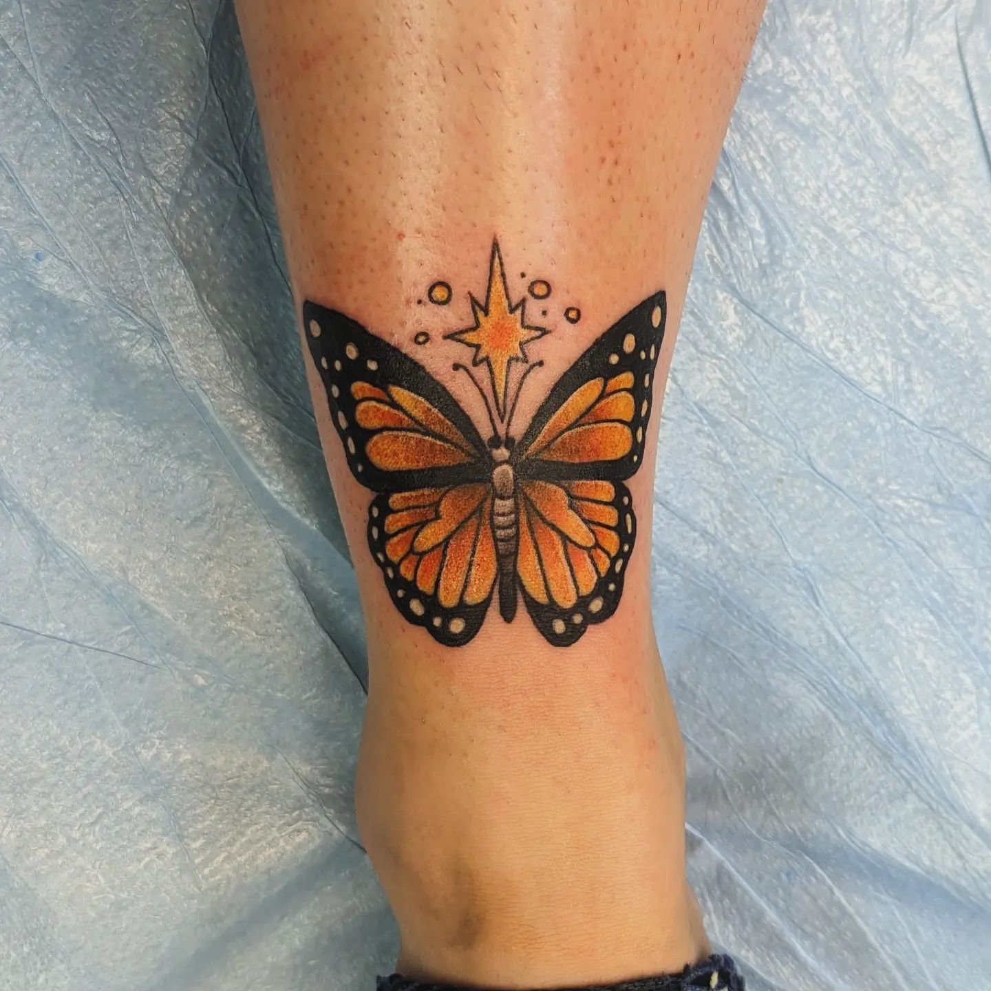 A little banger for myself 🦋 side by side with my first tattoo I did about 10 months ago!
.
.
.
.
.

#colortattoo #tattooartist #arkansasartist #arkansastattoo #bentonvillearkansas #bentonvilletattoo #fayettevilletattoo #fayettevillearkansas #nwarka