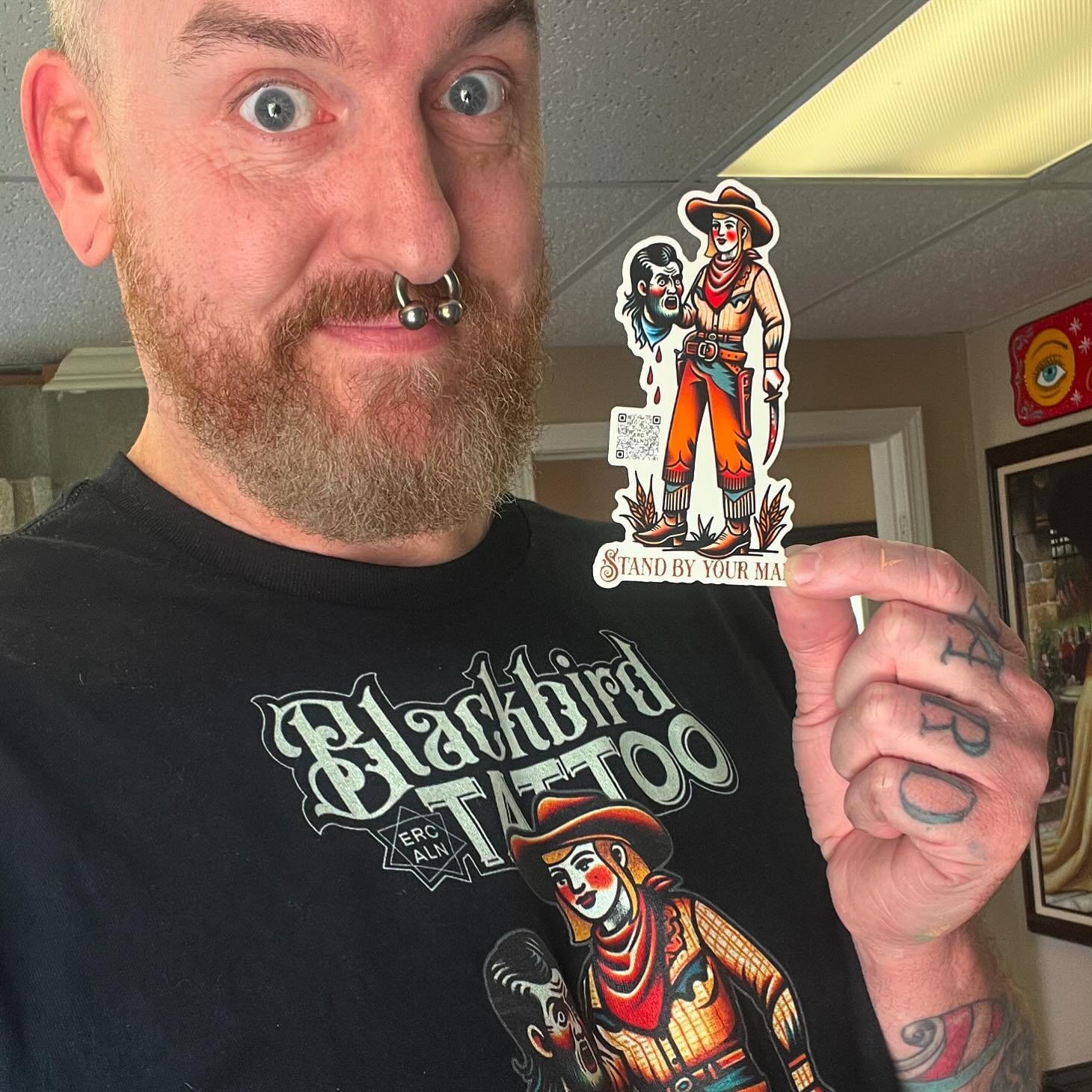 New stickers!! Stickers in the studio! This sticker is $5, but you get a free one if you order a shirt from the site! The shirts are on sale for $20 for a few more days. 🥰 #tattoo #tattoos #ink #inked #art #tattooartist #tattooart #tattooed #tattool