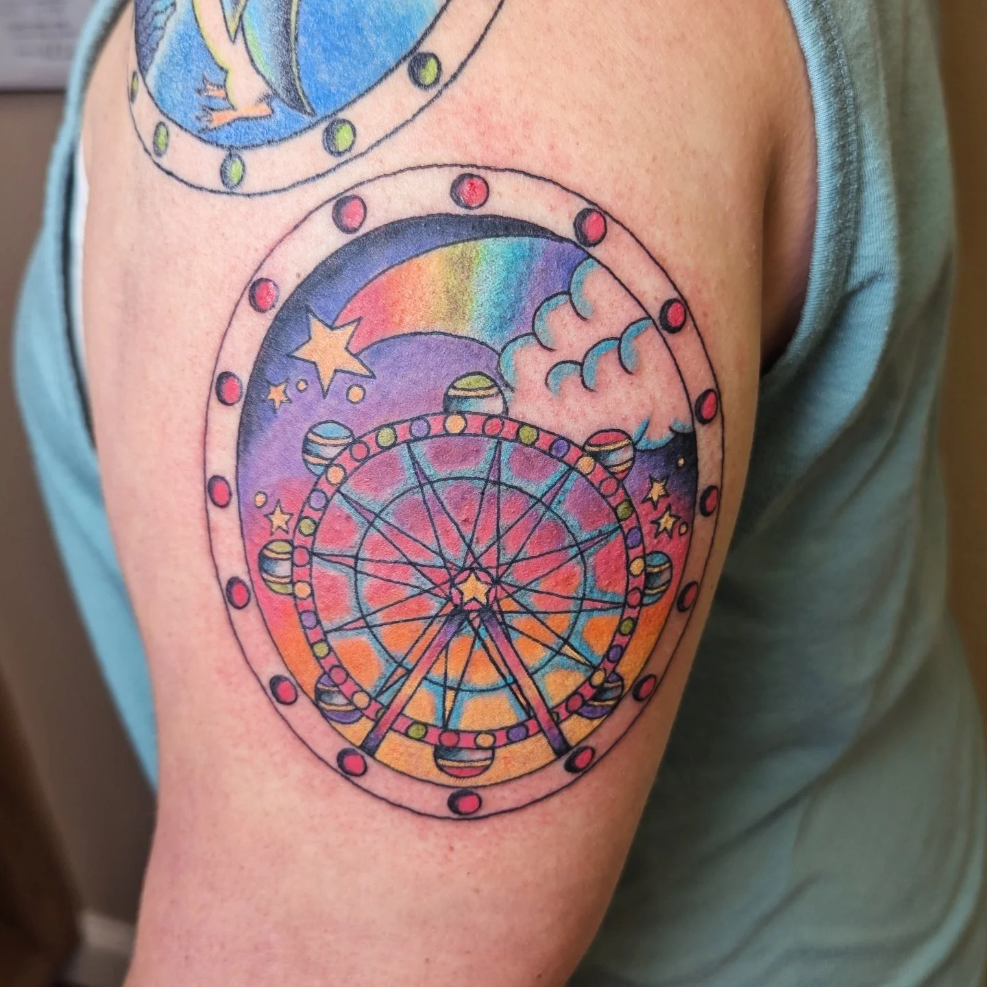 Lisa Frank, but make it carnival!!!! 
.
.
.
.

#colortattoo #tattooartist #arkansasartist #arkansastattoo #bentonvillearkansas #bentonvilletattoo #fayettevilletattoo #fayettevillearkansas #nwarkansas #nwarkansasartist #cutetattoo  #illustrativetattoo