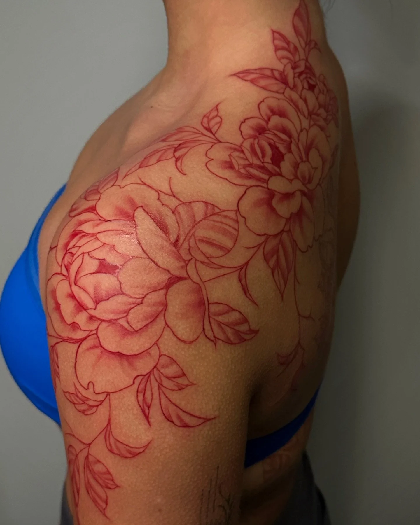 More red peonies added to our back piece ! She really came together yall🙏🏽🙌🏽 ft some healed work of course🫡 #arkansas #arkansastattoos