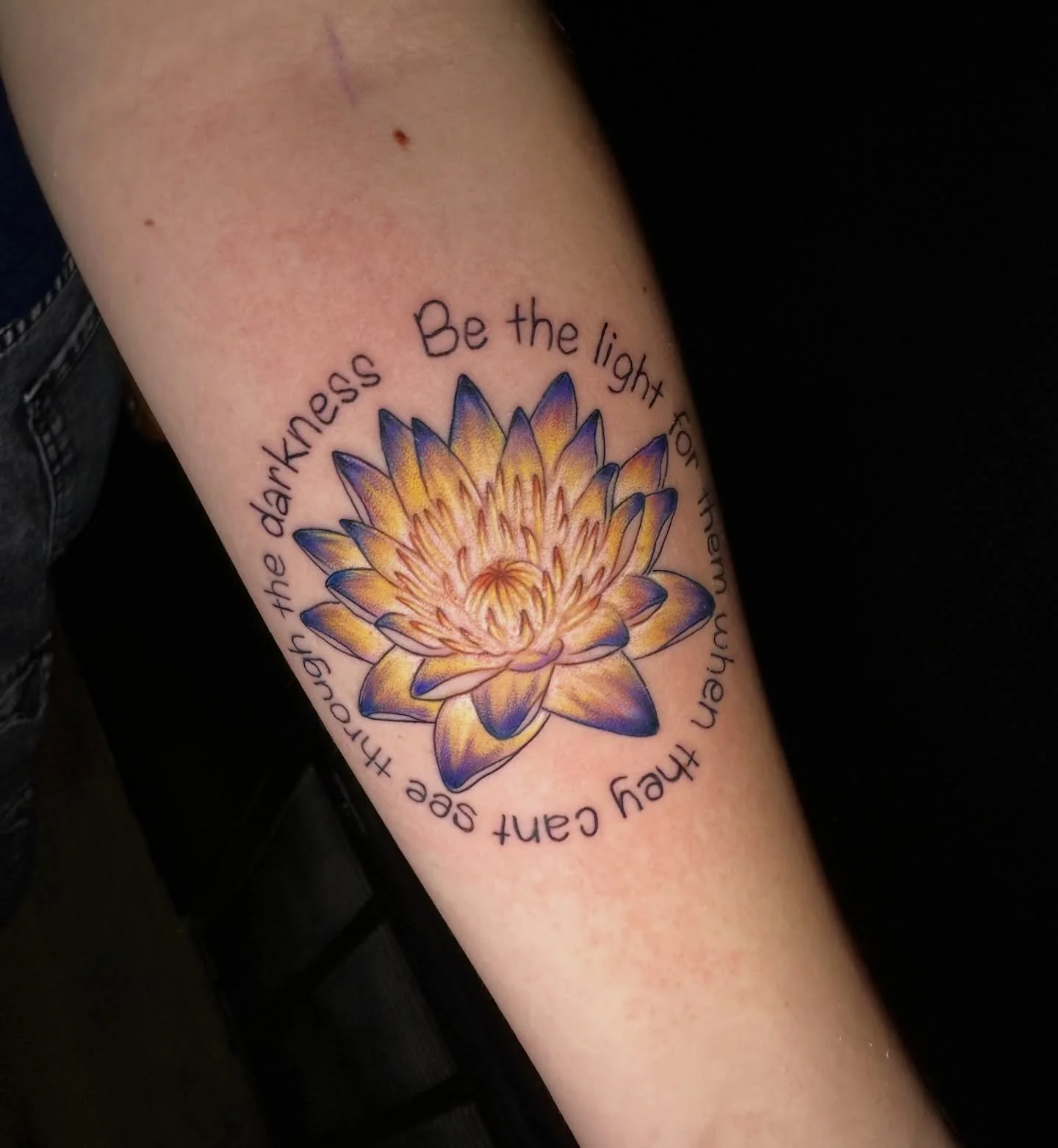 A little glowing lotus for a young lady&rsquo;s first tattoo!