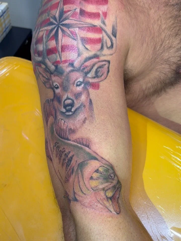 Been working on this cover up sleeve for a hot minute! We finally are making some headway with it - I am so happy with how it&rsquo;s turning out!! More to come!