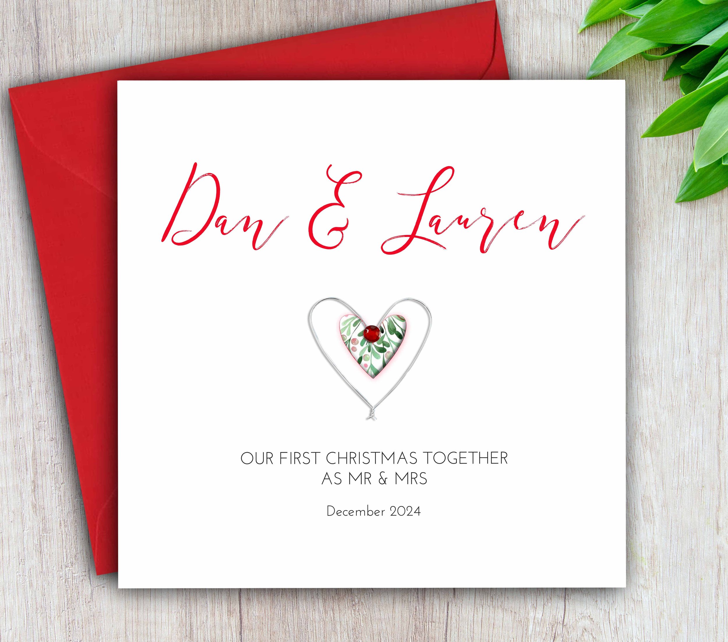 Our First Christmas Together As Mr & Mrs Personalised Card, Your 1st Christmas, Mr & Mr, Mrs & Mrs