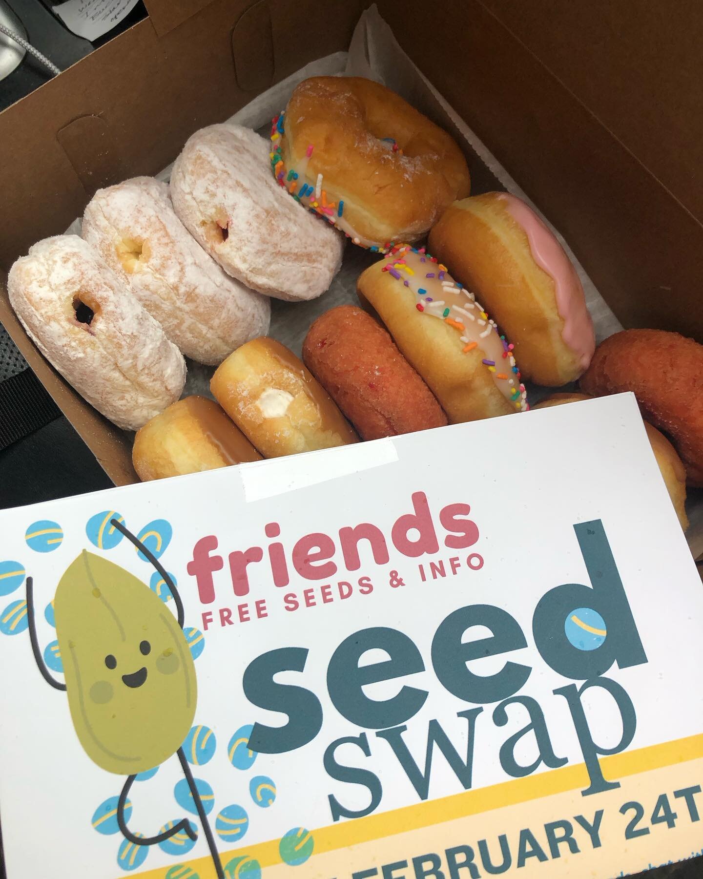 Now that&rsquo;s how you do it friend&mdash; free seeds, new friends, family owned donut shop. thanks for a great time &amp; I&rsquo;m ready to start my seeds #homesteadlife #growyourfood