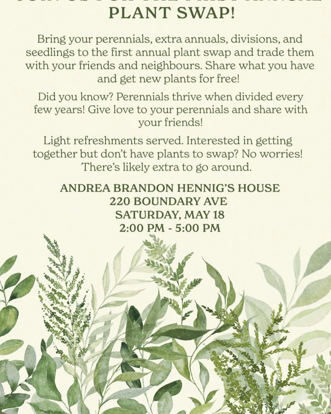 In the spirit of seed swap, meet perennial swap&hellip;in Elkins this Saturday