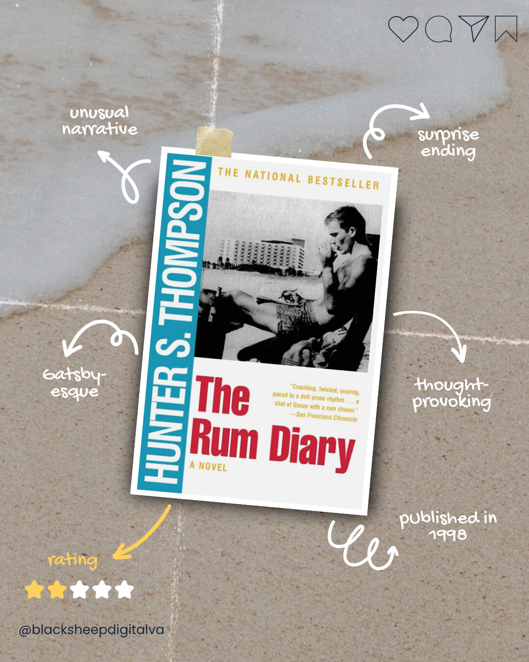 Debating about changing my rating 🤔 Here's why 👇🏻⁣
The Rum Diary was September's pick for my book club. I was not too pleased once I learned we'd be reading it because I had read the description and didn't feel pulled in by the feel of the story. 
