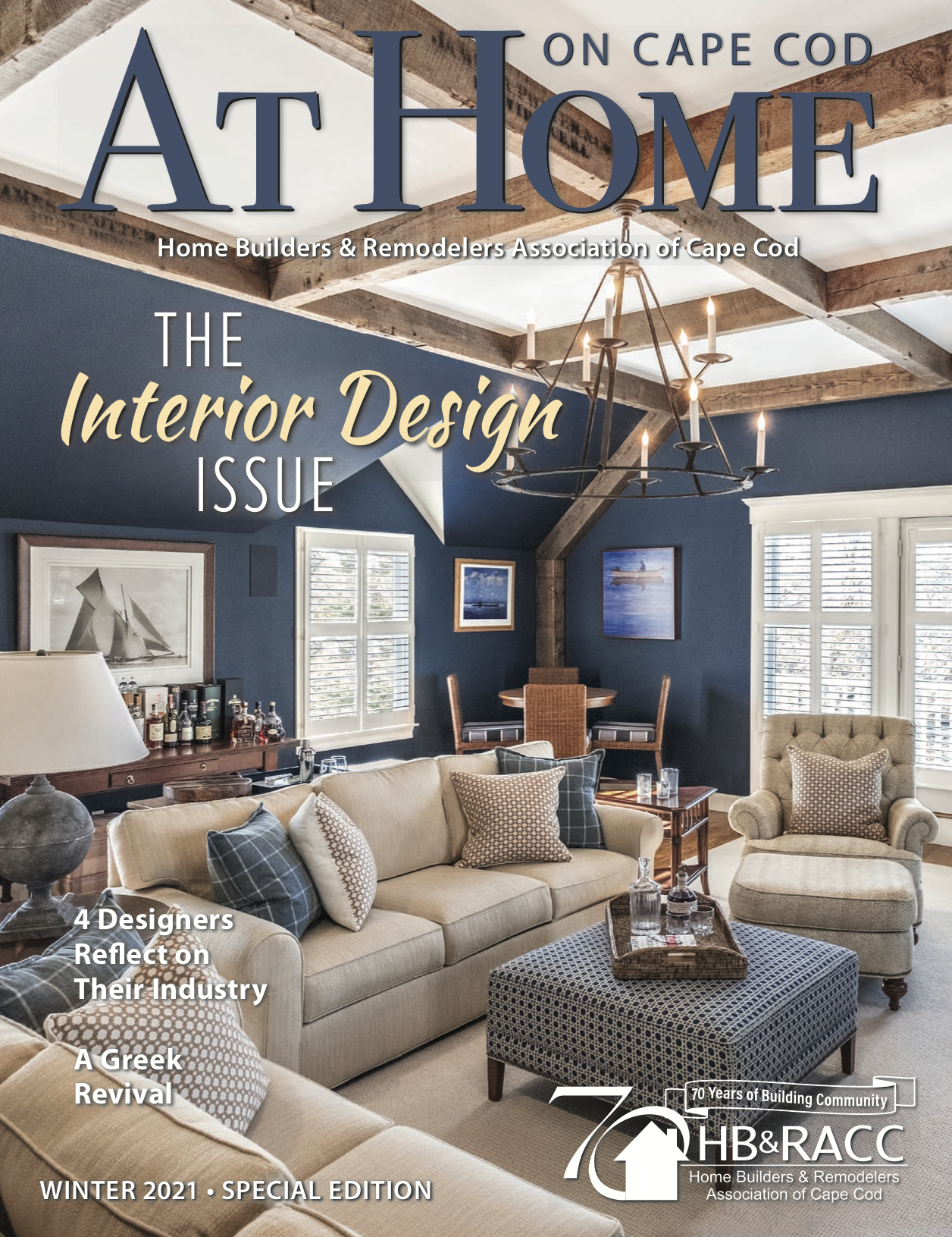 At Home on Cape Cod, the Interior Design Issue January 2021  Featuring Donna Elle