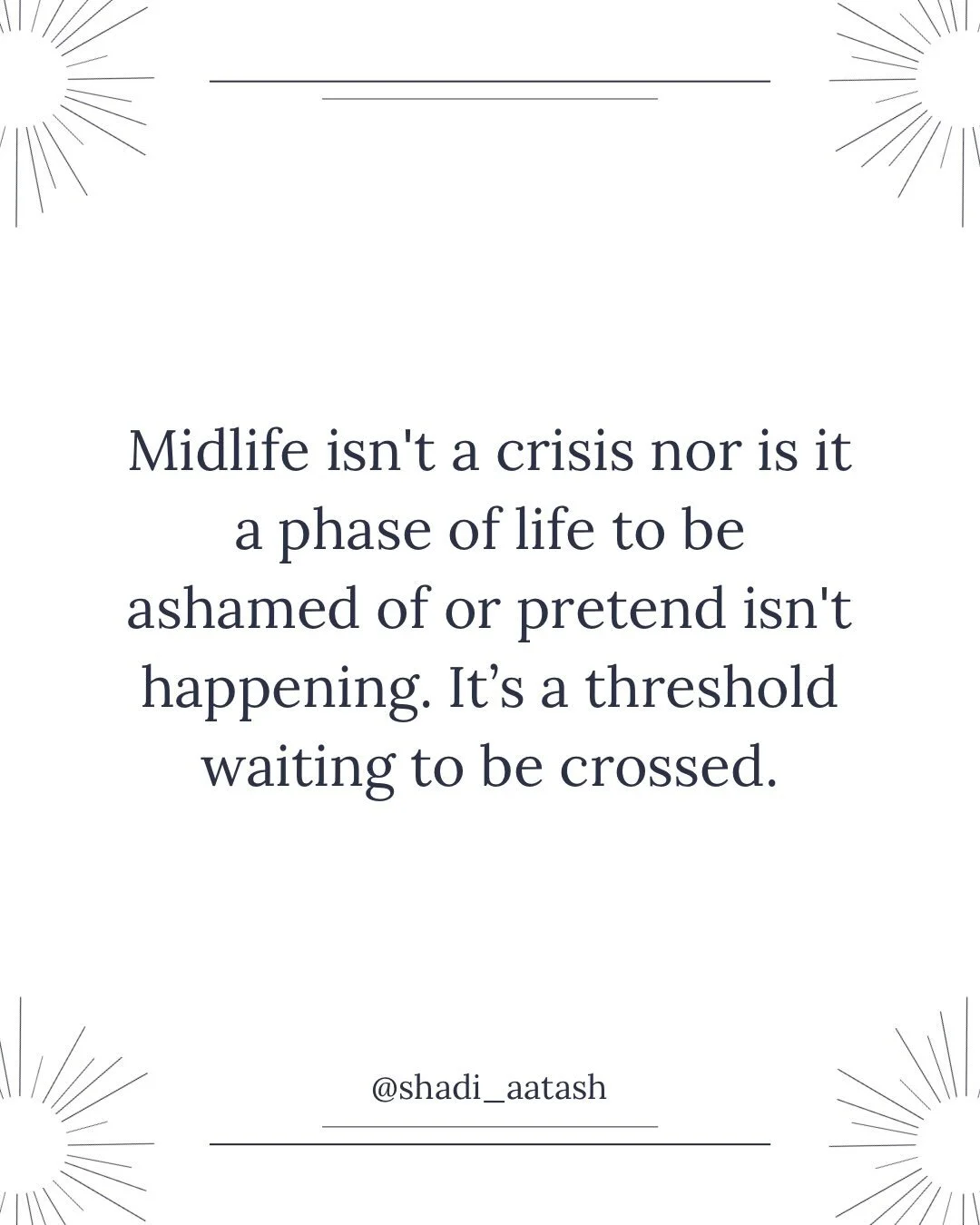 We&rsquo;ve been conditioned to look at midlife with fear, shame, or avoidant humour. But what if it&rsquo;s actually a sacred initiation?

The astrology of our midlife transits&mdash;from the Pluto square to the Uranus opposition and Chiron return&m