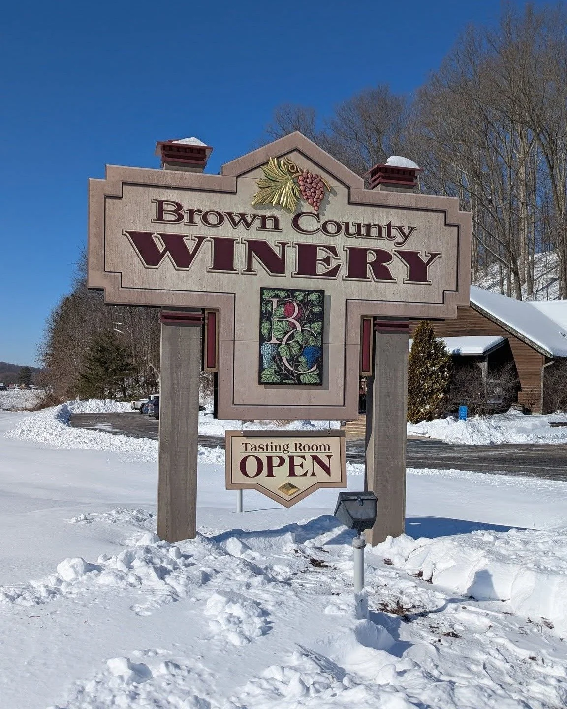 Brown County Winery is open again!! Visit for a wine tasting and to get over the cabin fever.  We have the warm Spiced Cranberry Apple Wine and the (warming in another way) Old Barrel Port. 

The winery in Gnaw Bone is open 7 days a week and the Nash