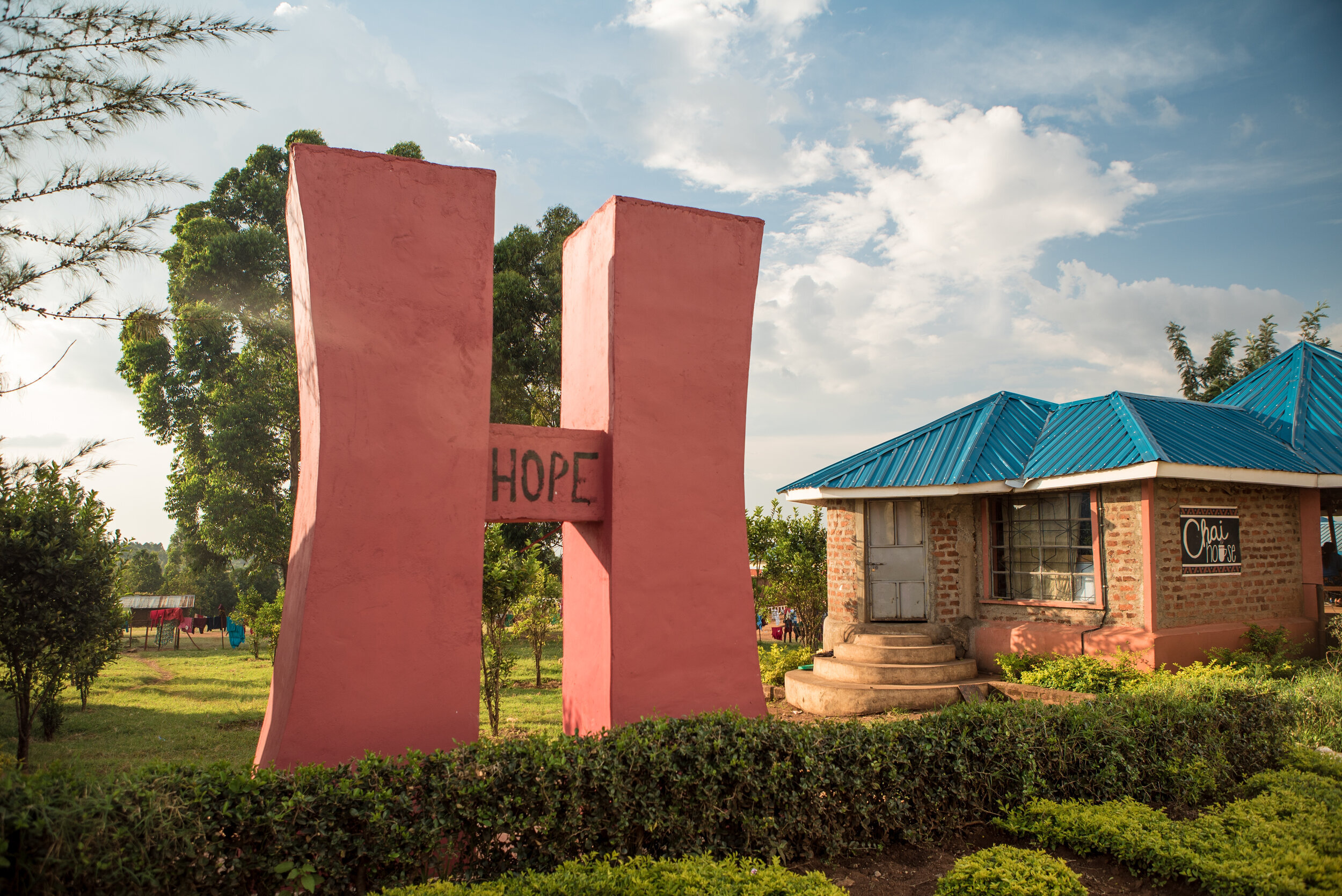 A large Hope sign at City of Hope in Tanzania