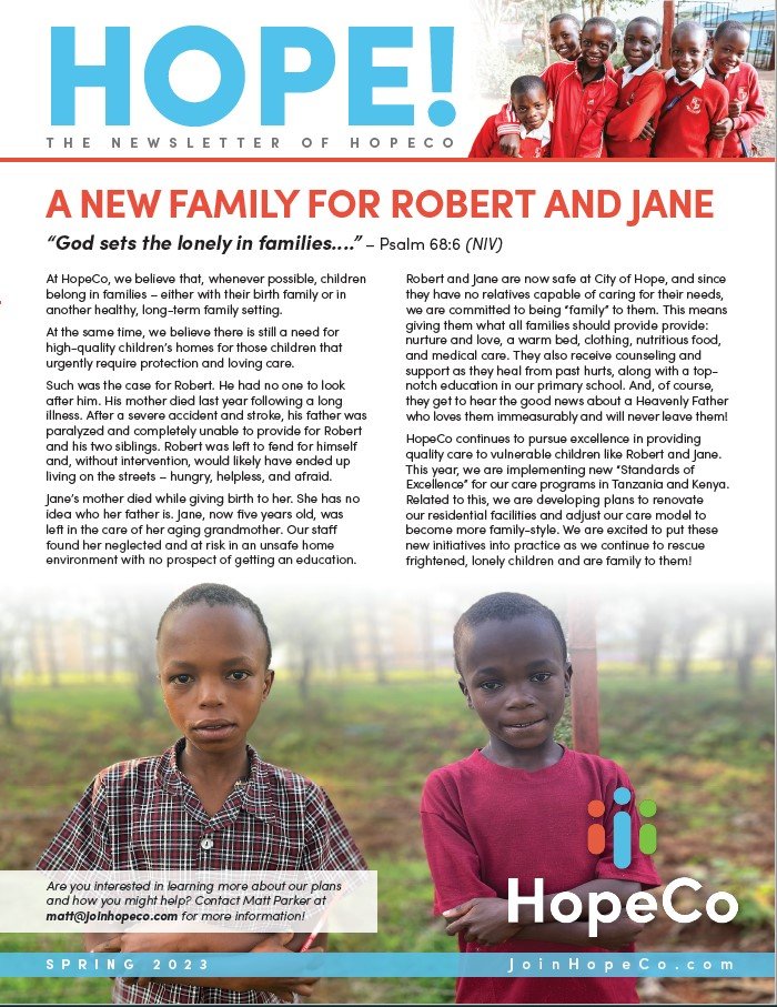 Spring 2023: A New Family for Robert and Jane