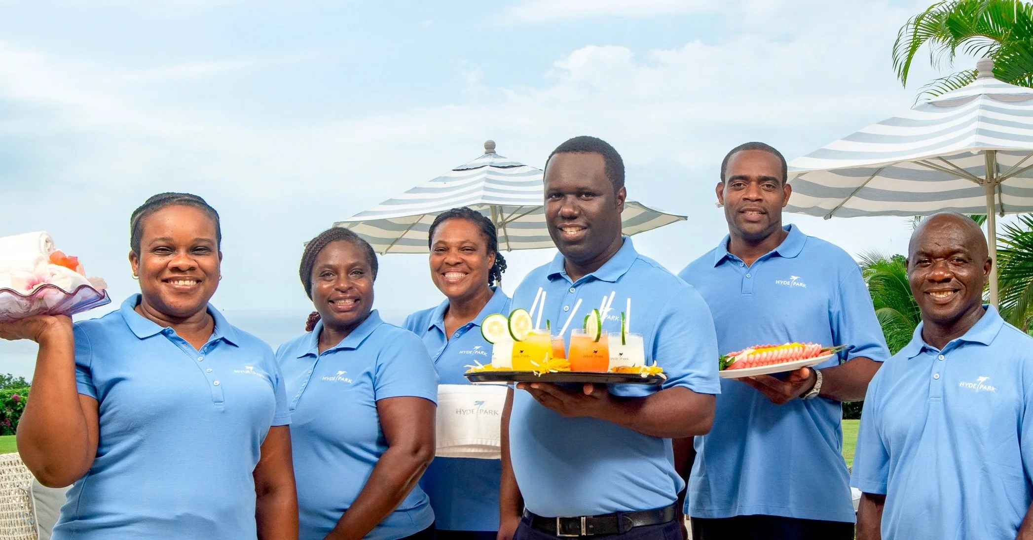THE HEART OF HOSPITALITY &mdash; Meet the heart of Hyde Park Villa, Denim &amp; Damask&rsquo;s luxury property in Jamaica. 🩵

These six incredible individuals work behind the scenes each day to create the effortless experience our guests have come t