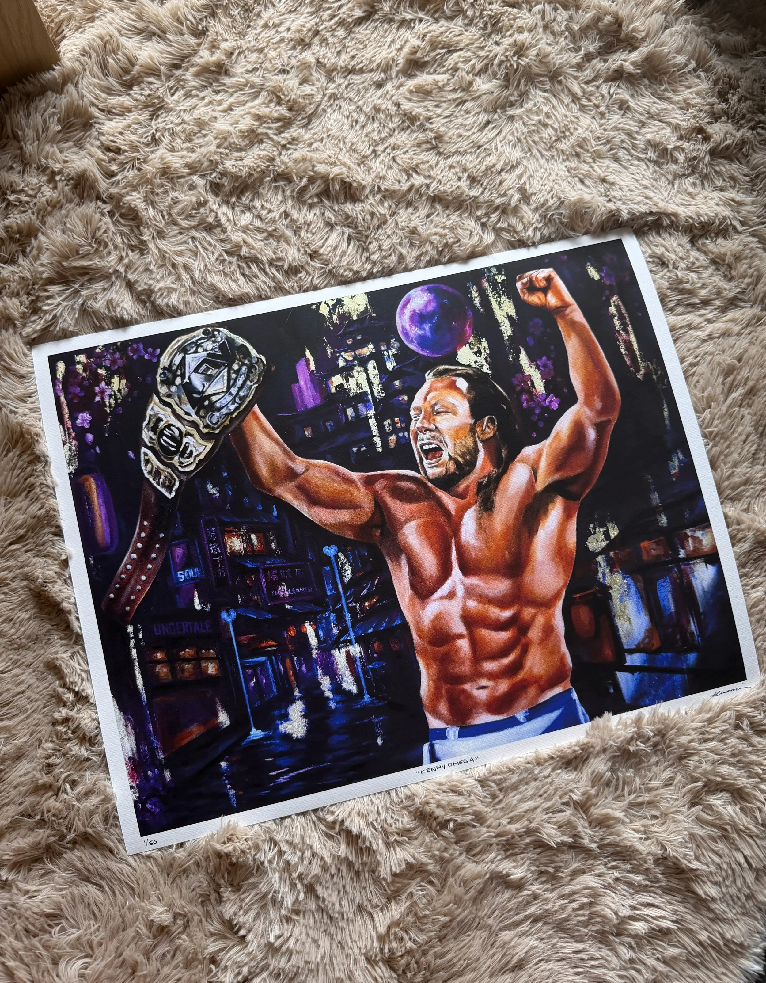 Preorder “Kenny Omega” HAND EMBELLISHED Signed Limited Edition Fine Art Print 16x20”