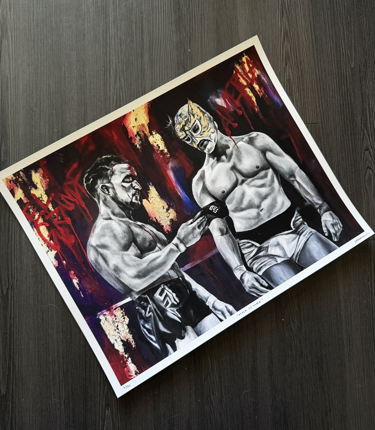 “Mask vs Mask” Signed Limited Edition Fine Art Print 16x20”