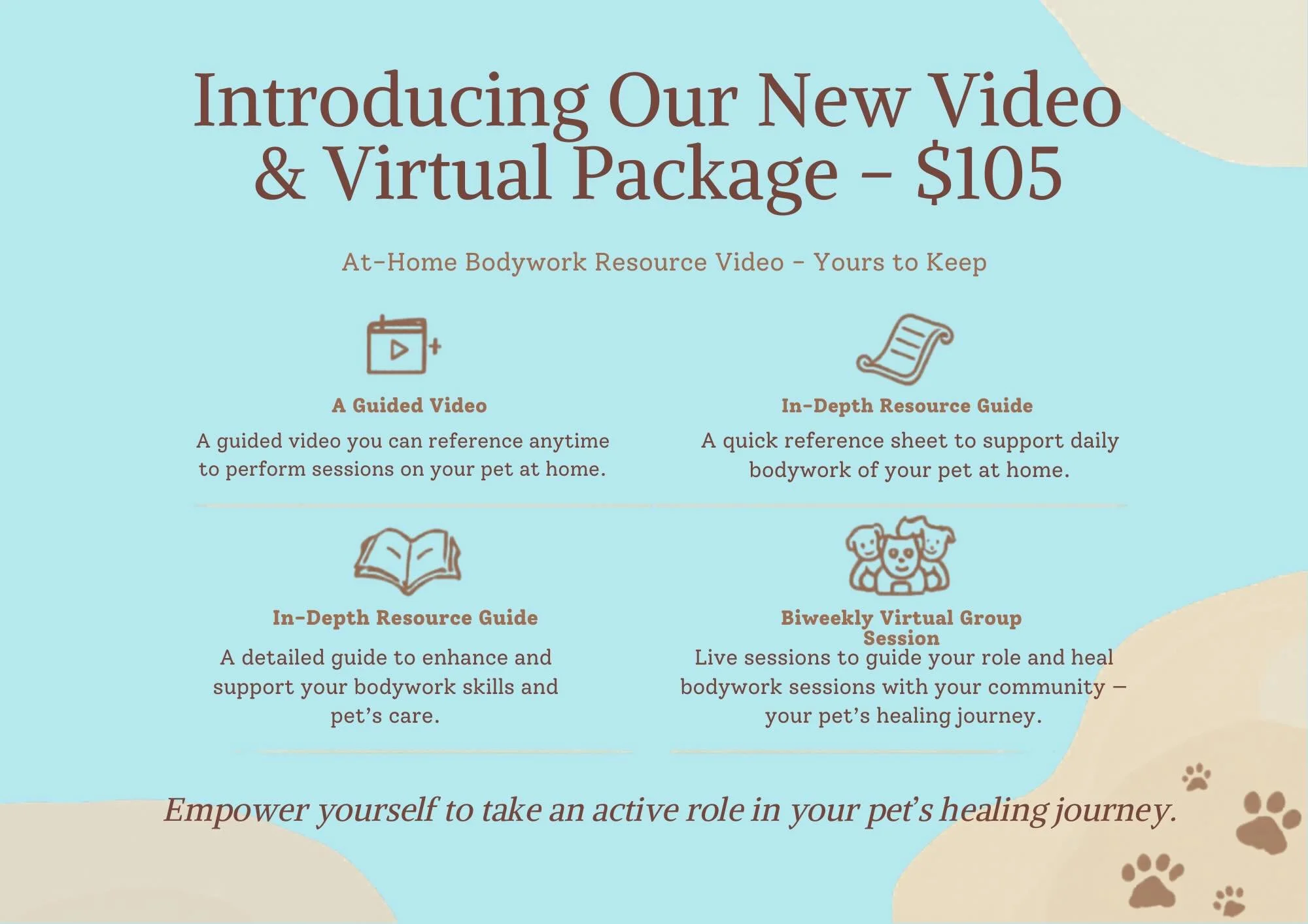 Your pet&rsquo;s healing doesn&rsquo;t stop when they leave the session 🌿🐾 I&rsquo;m putting together something I&rsquo;ve been dreaming about &mdash; and it&rsquo;s almost here! A Video &amp; Virtual Package to keep you empowered and connected bet