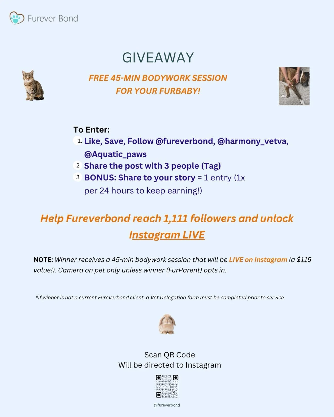 To enter:
1️⃣ Like, save &amp; follow @fureverbond, @harmony_vetva, and @Aquatic_paws
2️⃣ Tag 3 friends in the comments
3️⃣ Bonus: Share to your story for an extra entry (do it every 24 hrs to keep stacking entries!)

We&rsquo;re also so close to 1,1