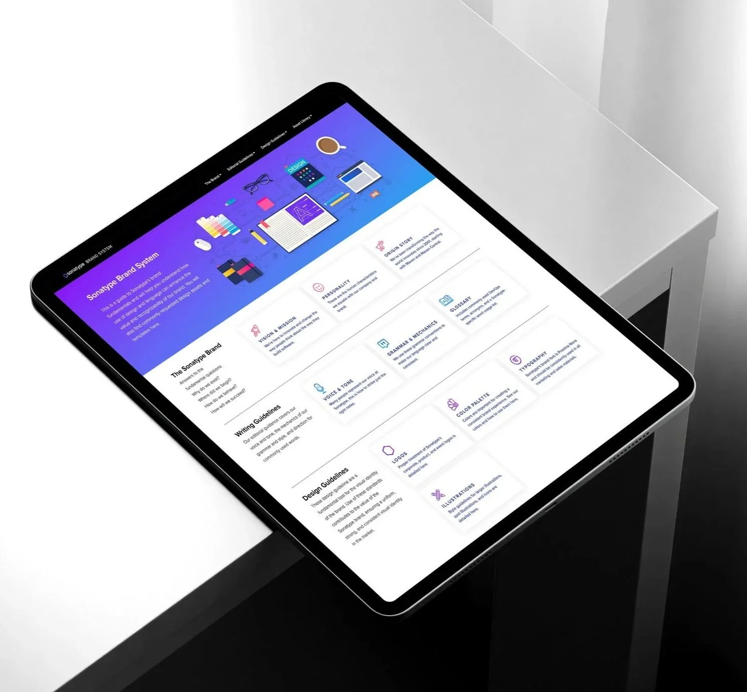 Sonatype Brand System: Home Page