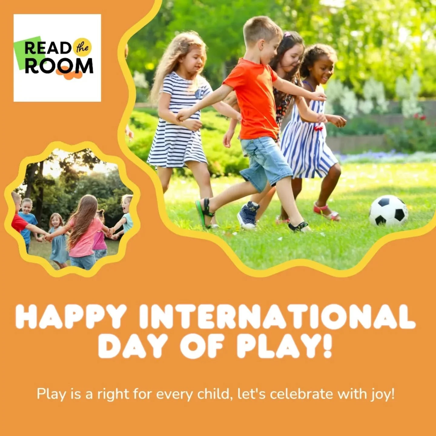 Happy International Day of play! The United Nations says that play is the right of every child. Advocate for play in your child's life, in schools, and in your own life. After all adults deserve to play too!

#readtheroom #readtheroomeducation #readt