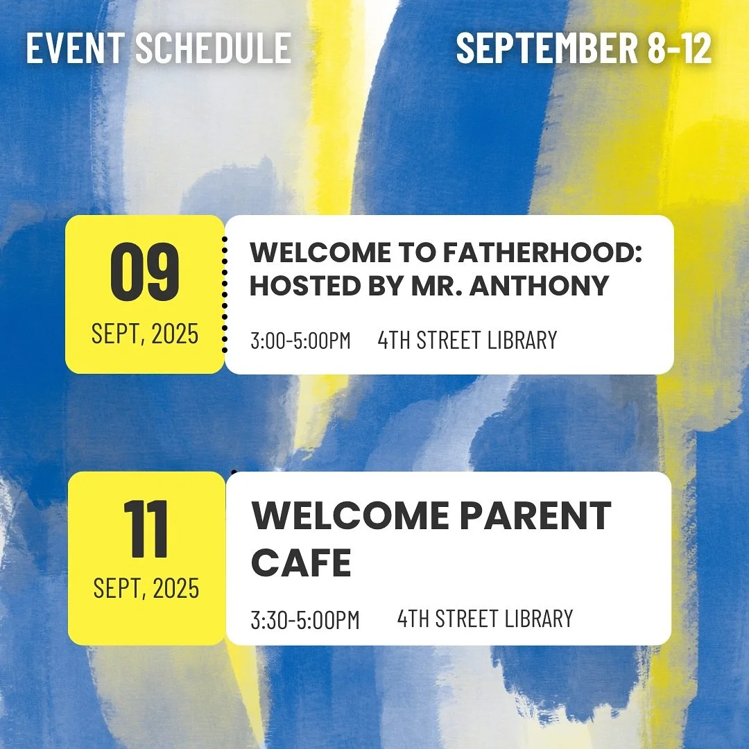We&rsquo;re excited to kick off another amazing year with two special events hosted by our incredible Family Services team! 💙💛

Tomorrow, join Mr. Anthony for Dad Talk at our 4th Street Library &mdash; a space for dads to connect, share, and grow t