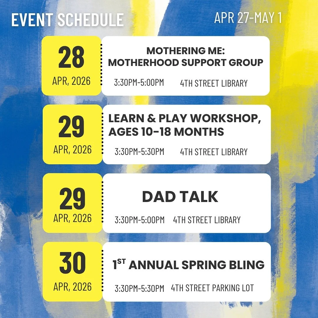 Check out our event schedule for the week ahead! Can&rsquo;t wait to see you there! 💙💛