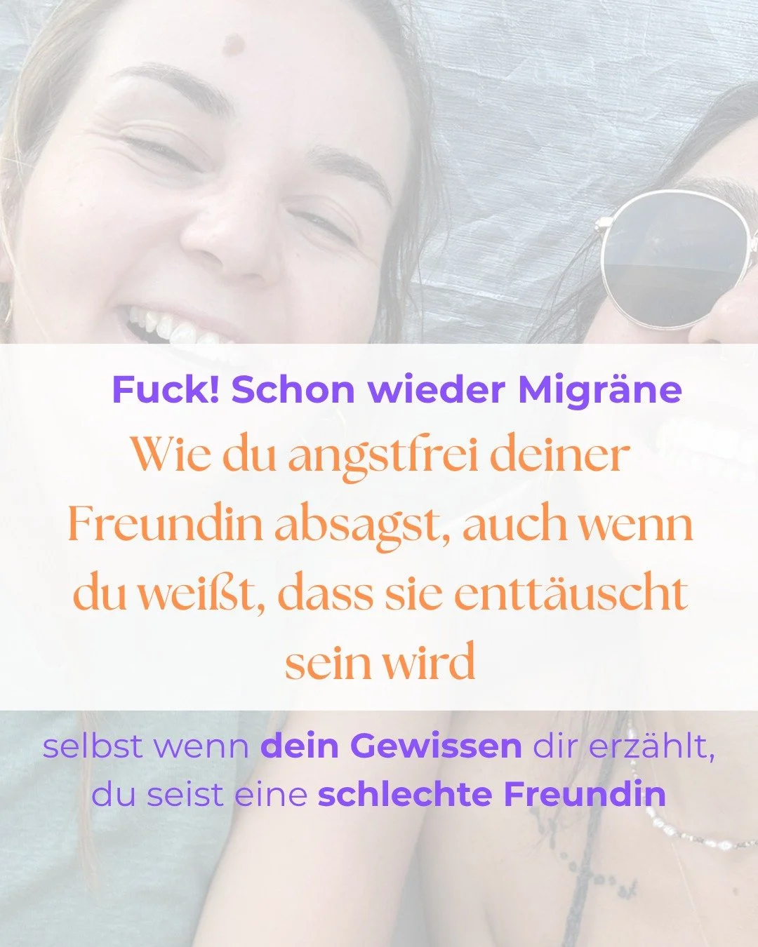 ich weiß du denkst du seist eine schlechte freundin wenn dein körper durch seine beschwerden „stopp“ sagt – und dein kopf & gewissen gleichzeitig schreien:
„du darfst das nicht! du bist eine schlechte freundin,