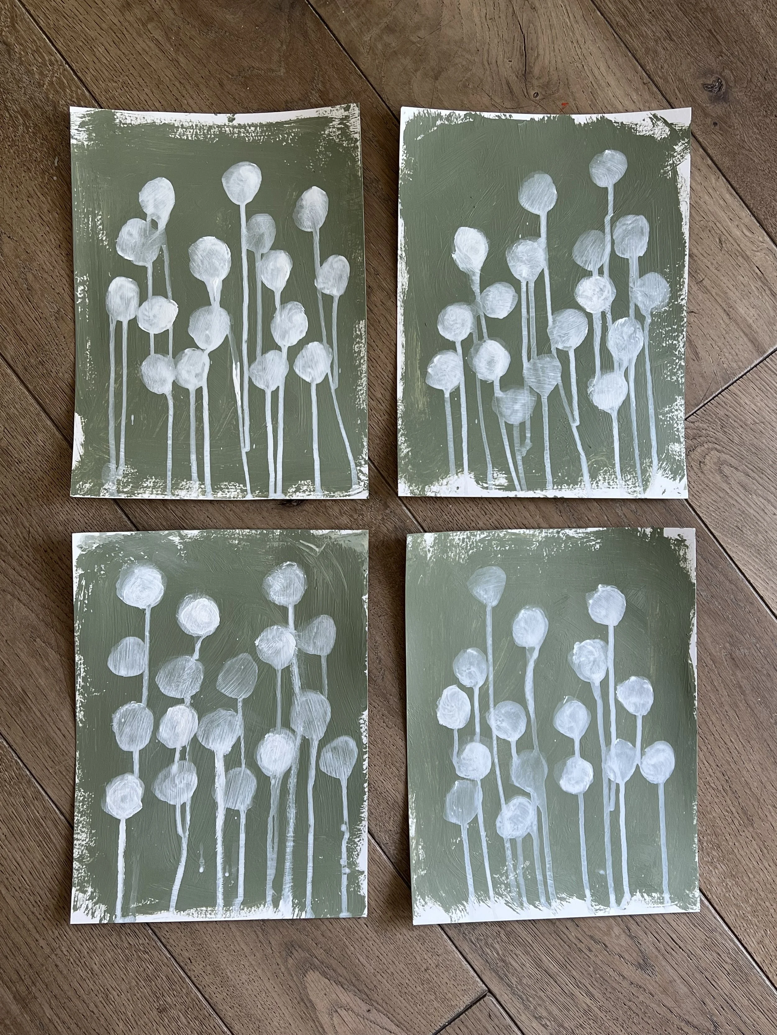 Abstract Wildflowers - Olive