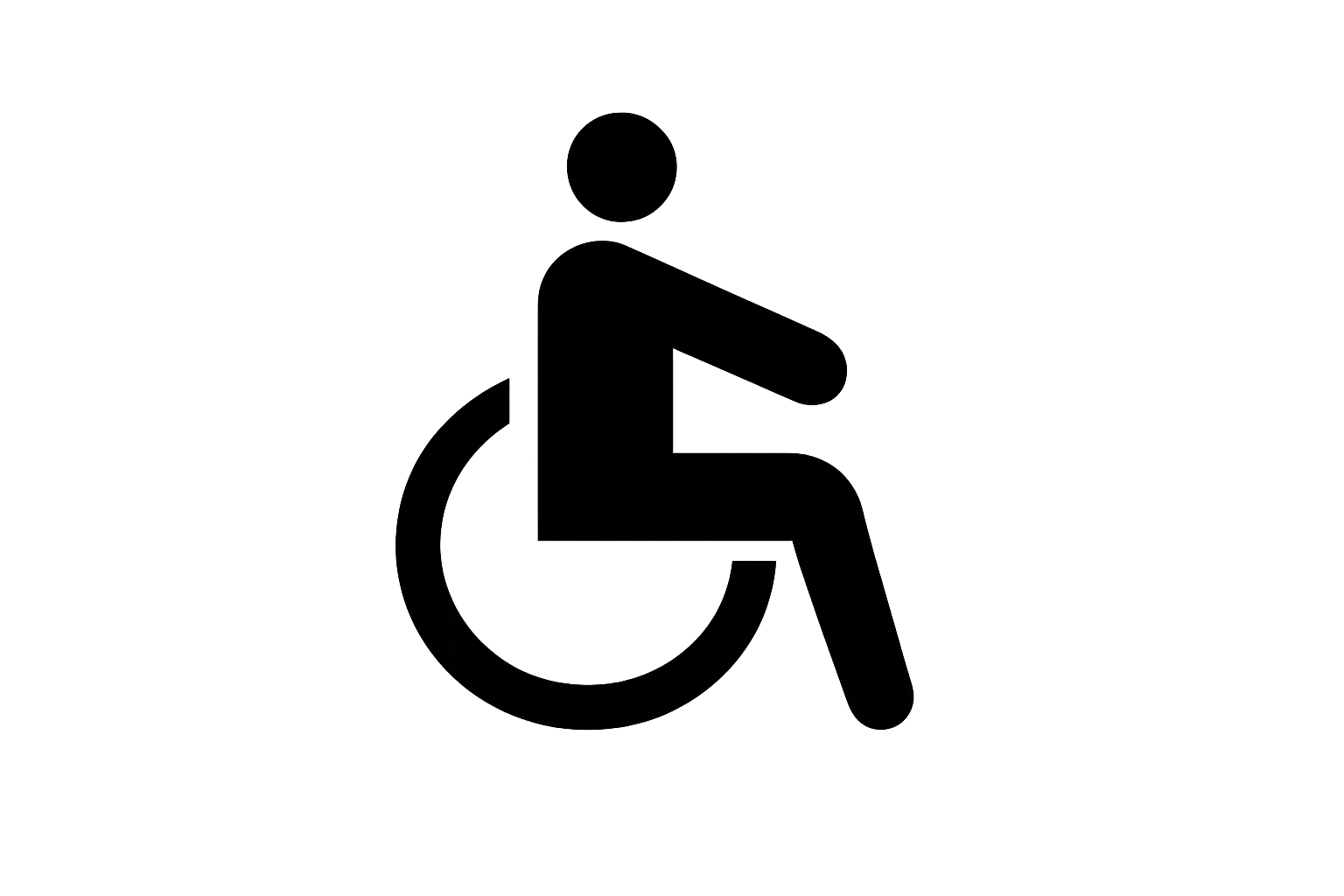 Handicaptoilette symbol på sort baggrund.