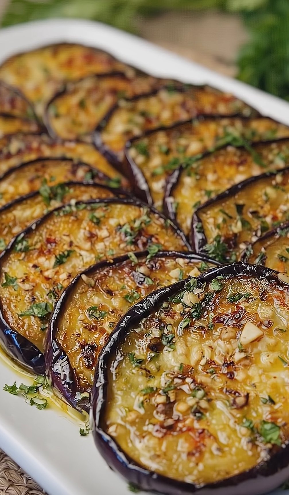 Mediterranean Lemon Garlic Roasted Eggplant