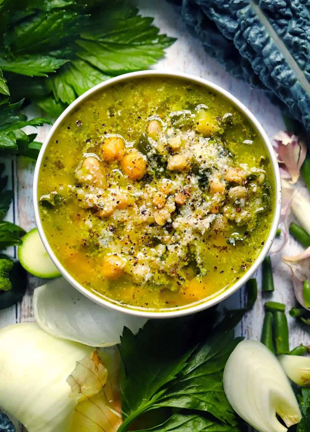 PESTO MINESTRONE SOUP WITH PASTINA