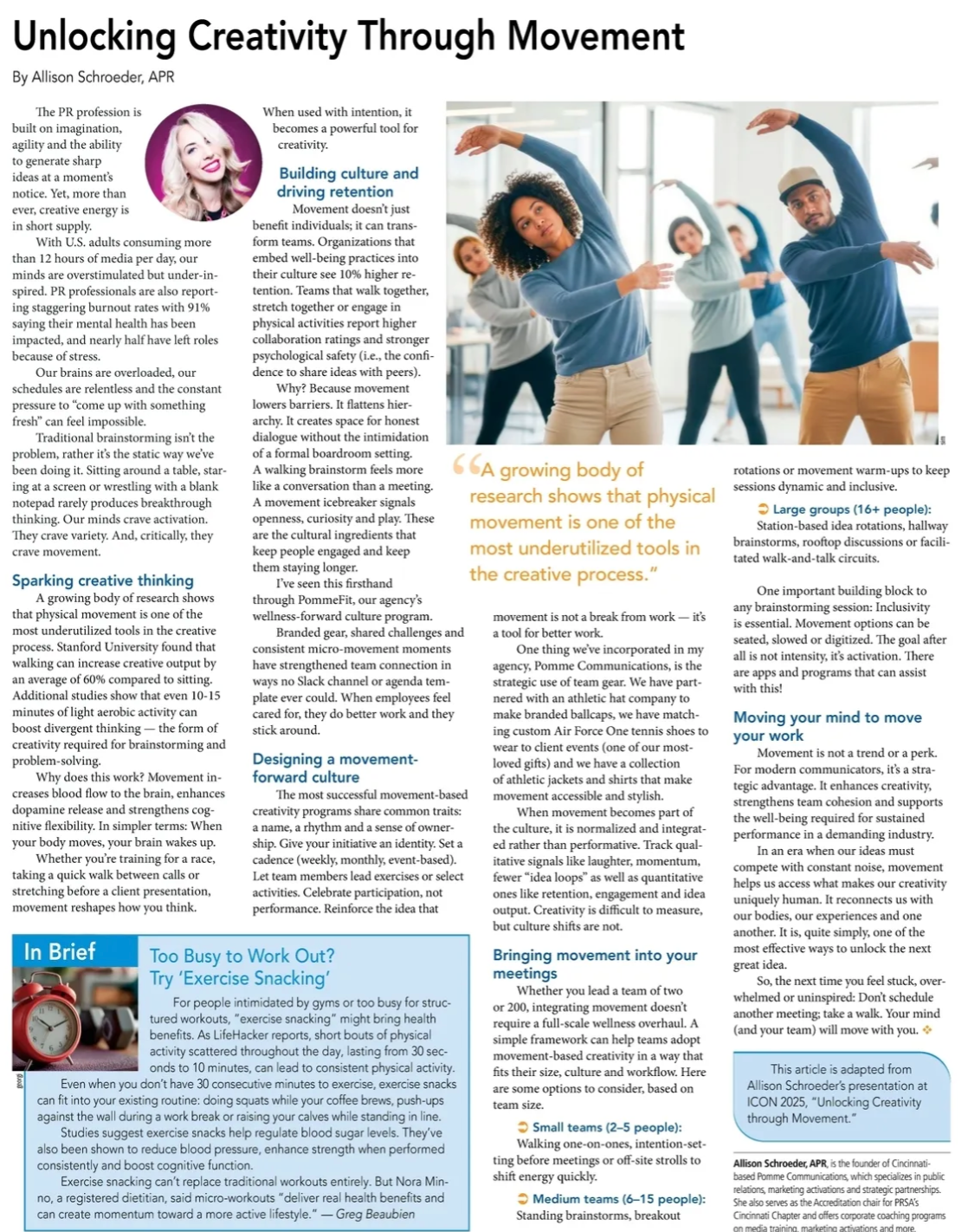 Allison Brinkman Schroeder in PRSA's March Issue of Strategies &amp; Tactics