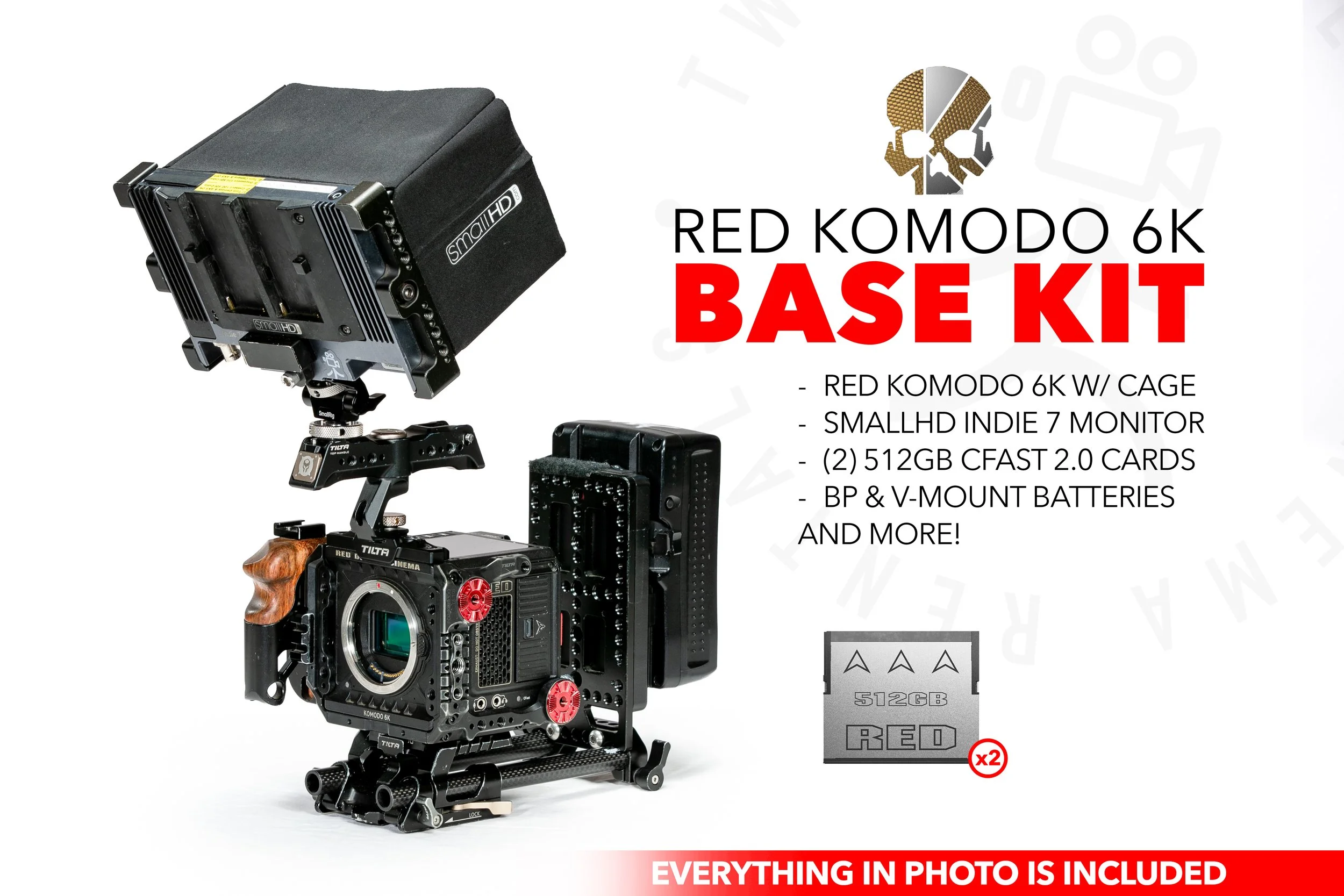 RED Komodo 6K Base Kit with media, power & AKS (EF, RF, or PL)