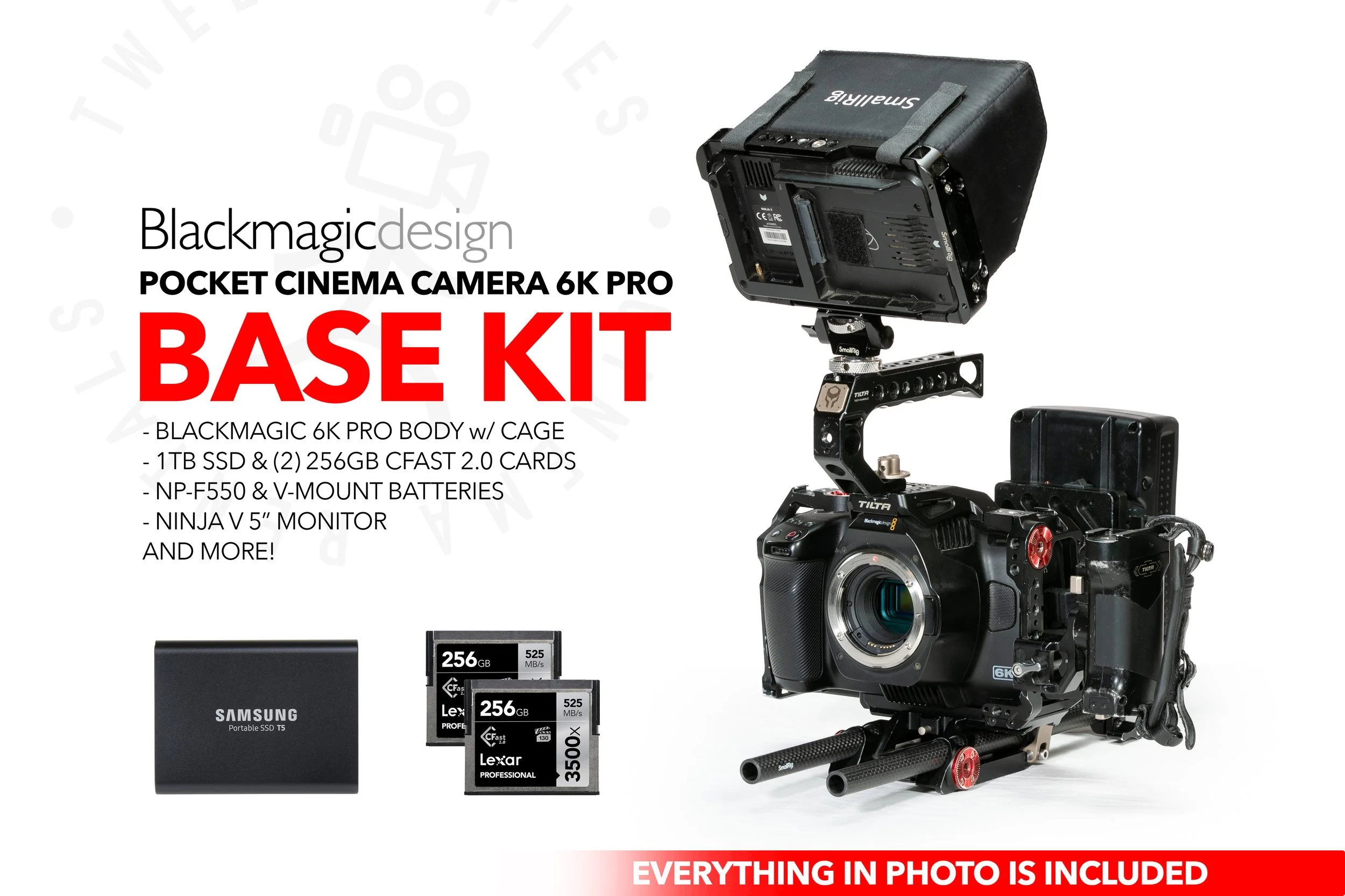 Blackmagic Design Pocket Cinema Camera 6K PRO w/ media, cage & batteries